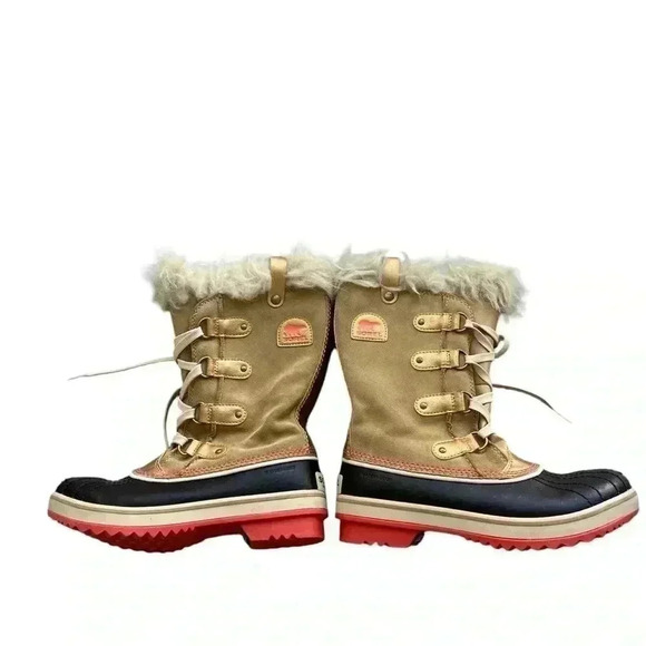 Sorel Joan of Arctic Faux Fur Lined Brown Tan Suede Boots Size 5 - Picture 2 of 8